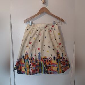 Modcloth Geometric A-line It's A Small World Inspired skirt